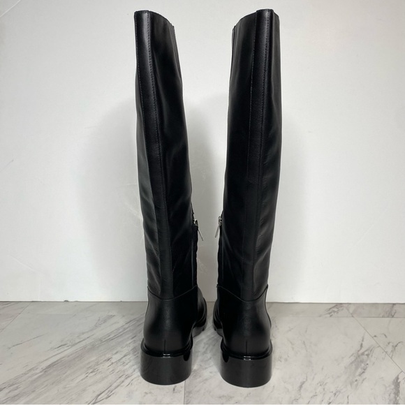New! Marc Fisher Phidias Lug Sole Black Leather Tall Boot 6 1/2 M - Picture 3 of 16